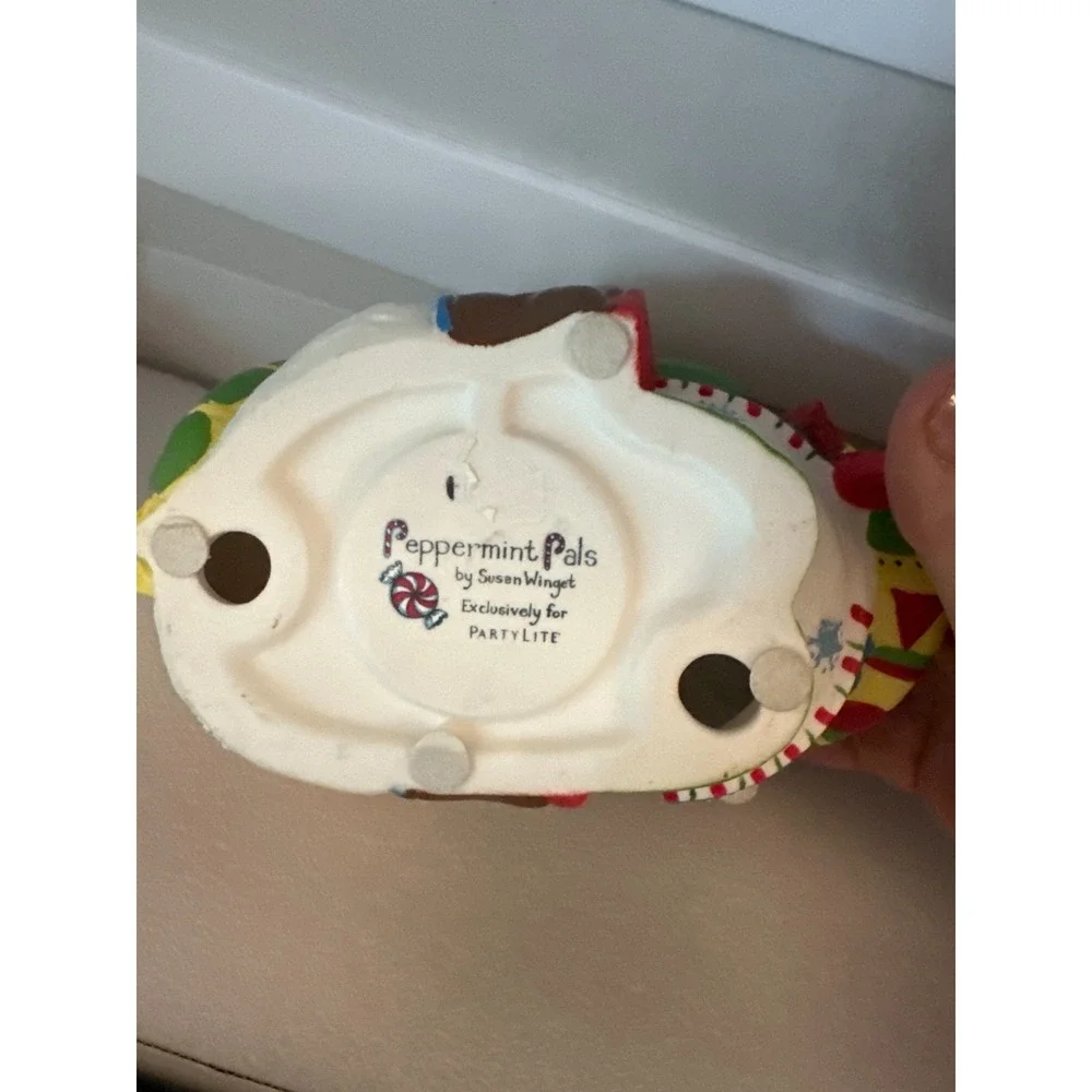 PartyLite Peppermint Pals Snowman Tealight Holder Christmas Candy Bowl Decor‎